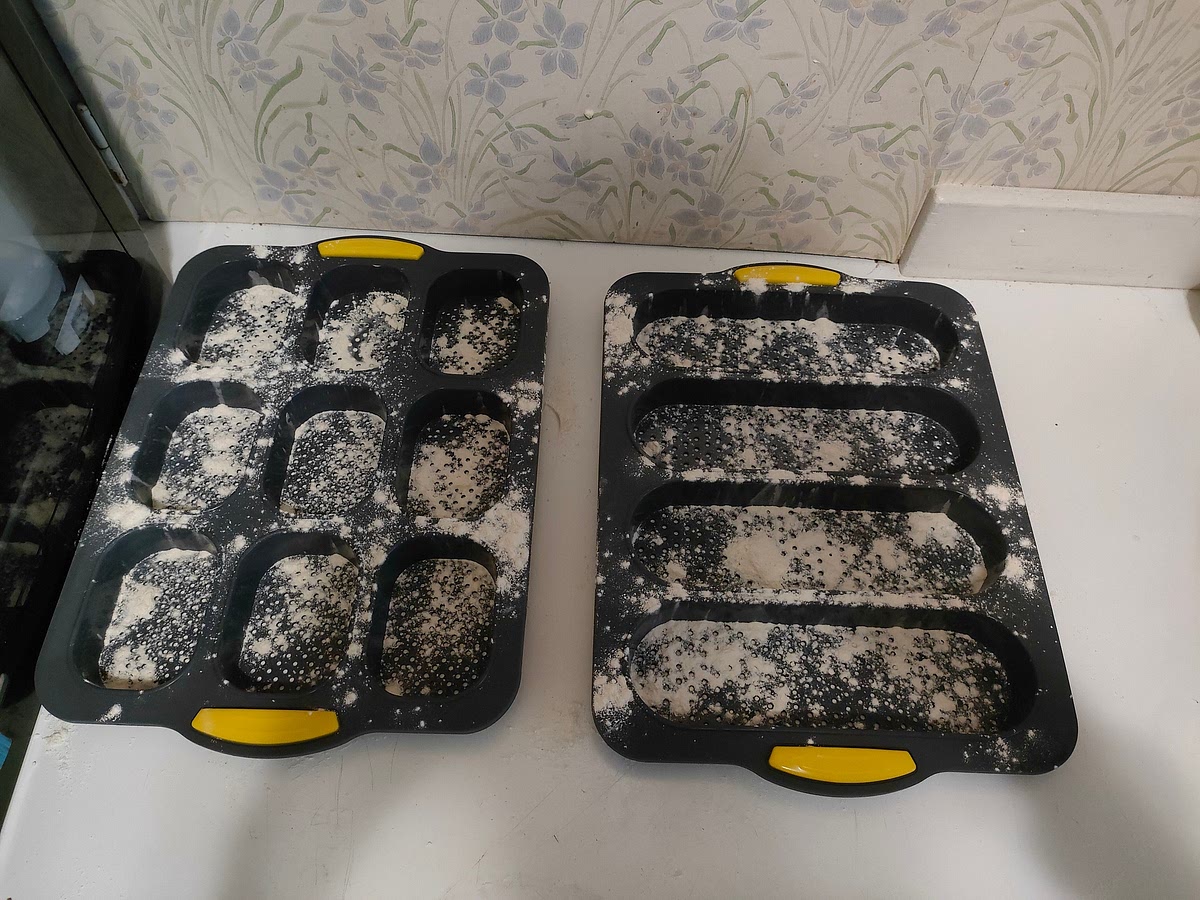 Prepare forms. If you don't have forms you can form the bread yourself and place it on an oven tray.