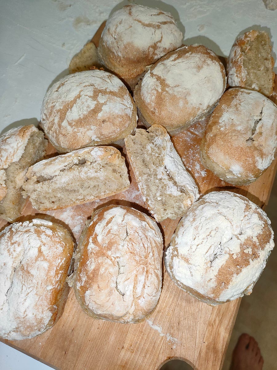 Leftover bread can be put to freezer after cooling and then re-heated in the microwave.