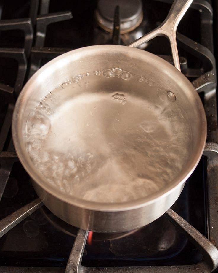 Heat water to 90–96°C
