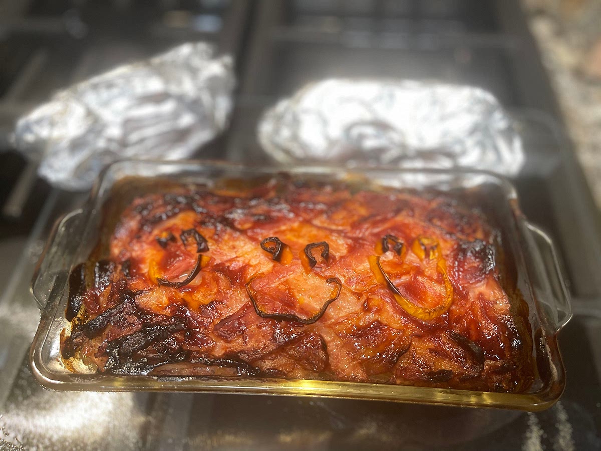 Place the meatloaf in a preheated oven at 350° and bake for one to one and a half hours or until done. Ovens may vary.