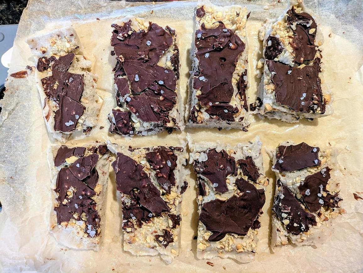 Freeze for about 2 hours before slicing into 8 ice cream bars.
