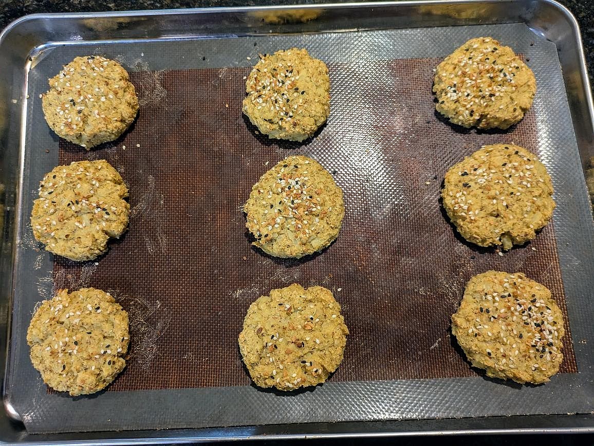 Bake at 400F for about 30 minutes, or until the bottoms and edges looked browned and dried.