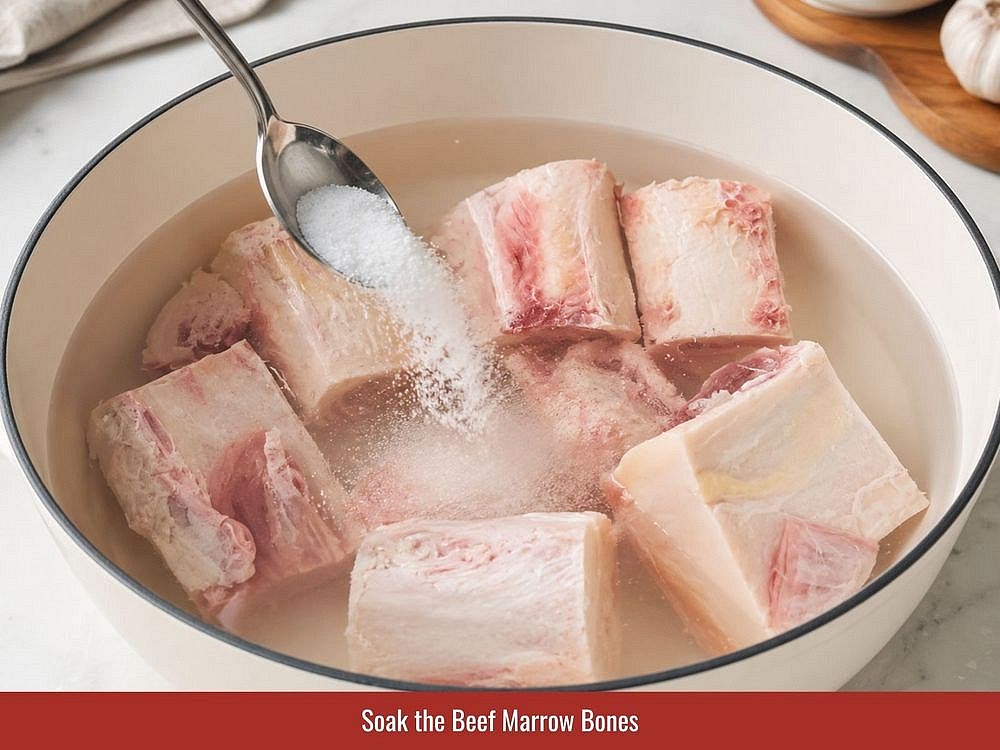 Clean the beef bones and meat before making the broth. Blanch the bones and beef briefly to remove impurities and create a clearer soup base.