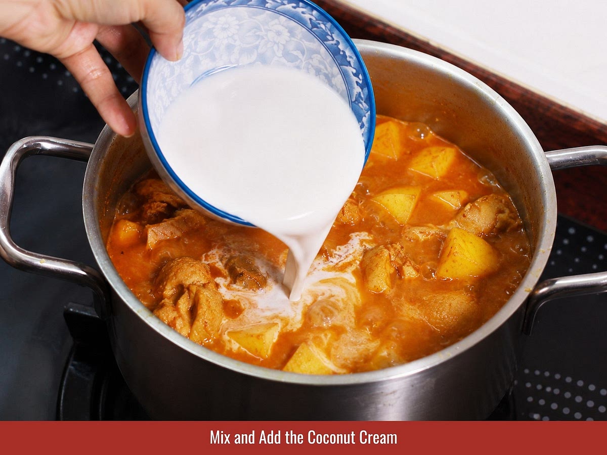 Add onion wedges, salt, and MSG. Adjust seasoning until the curry has a balanced sweet, savory, and creamy flavor.
