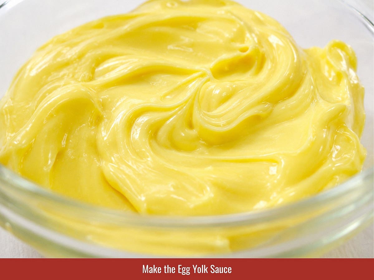 Whisk egg yolks with salt, sugar, lime juice, and vanilla. Slowly add sunflower oil while mixing until the sauce becomes smooth and creamy.