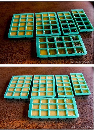 Place the trays in the fridge or freezer until solid.
- Remove the brown butter bites from the molds.