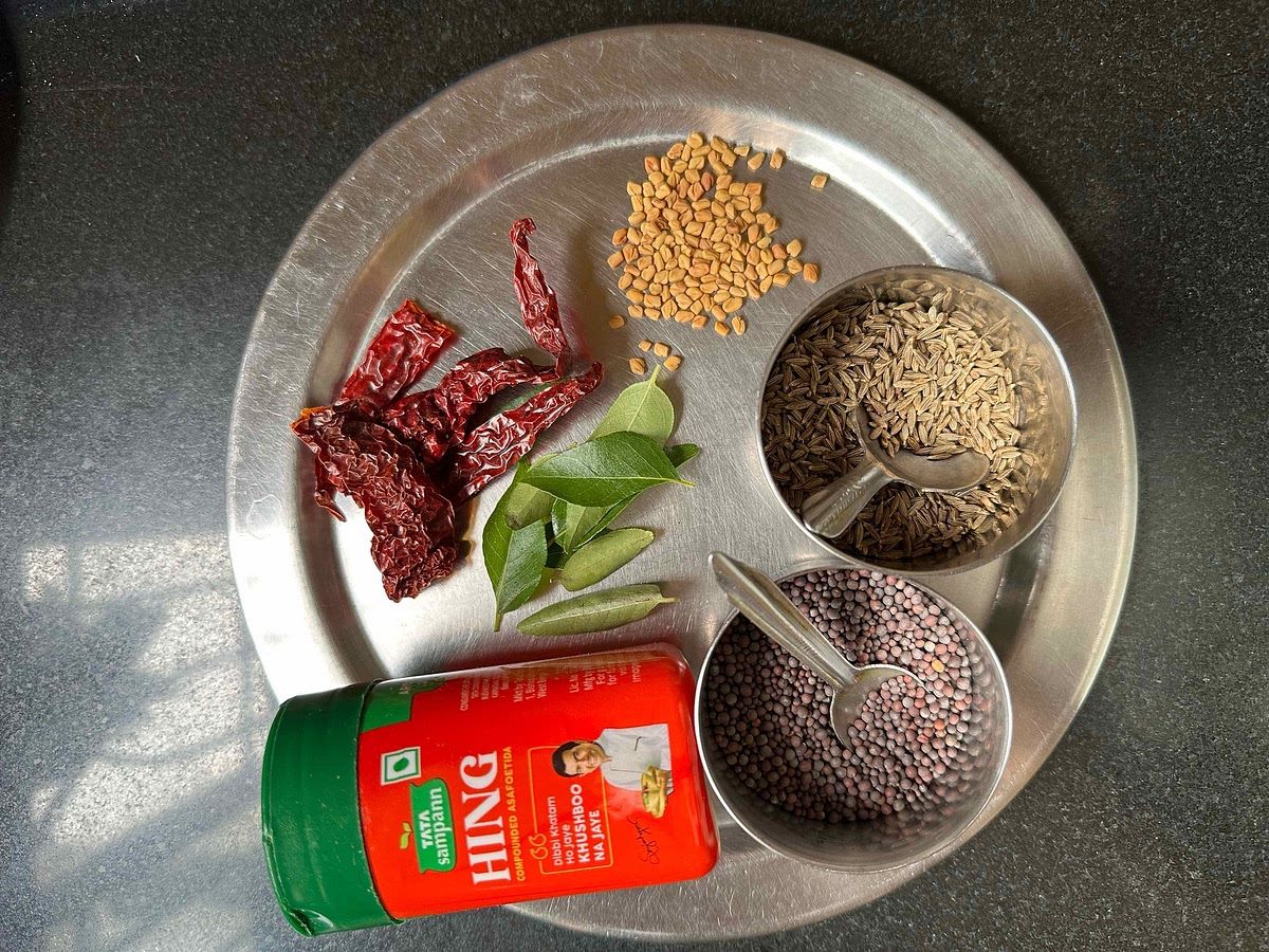 Ingredients needed for tadka