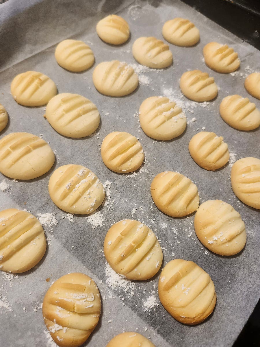 Bake chilled cookies into preheated oven for 10 to 12 minutes, or until they’re barely golden on the bottom.