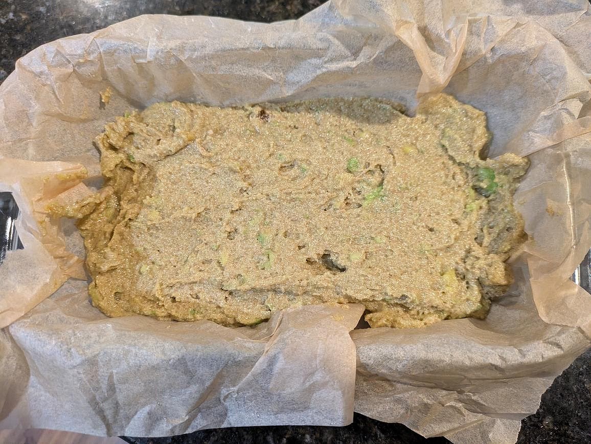 Transfer the batter to the pan, and smooth out the top.