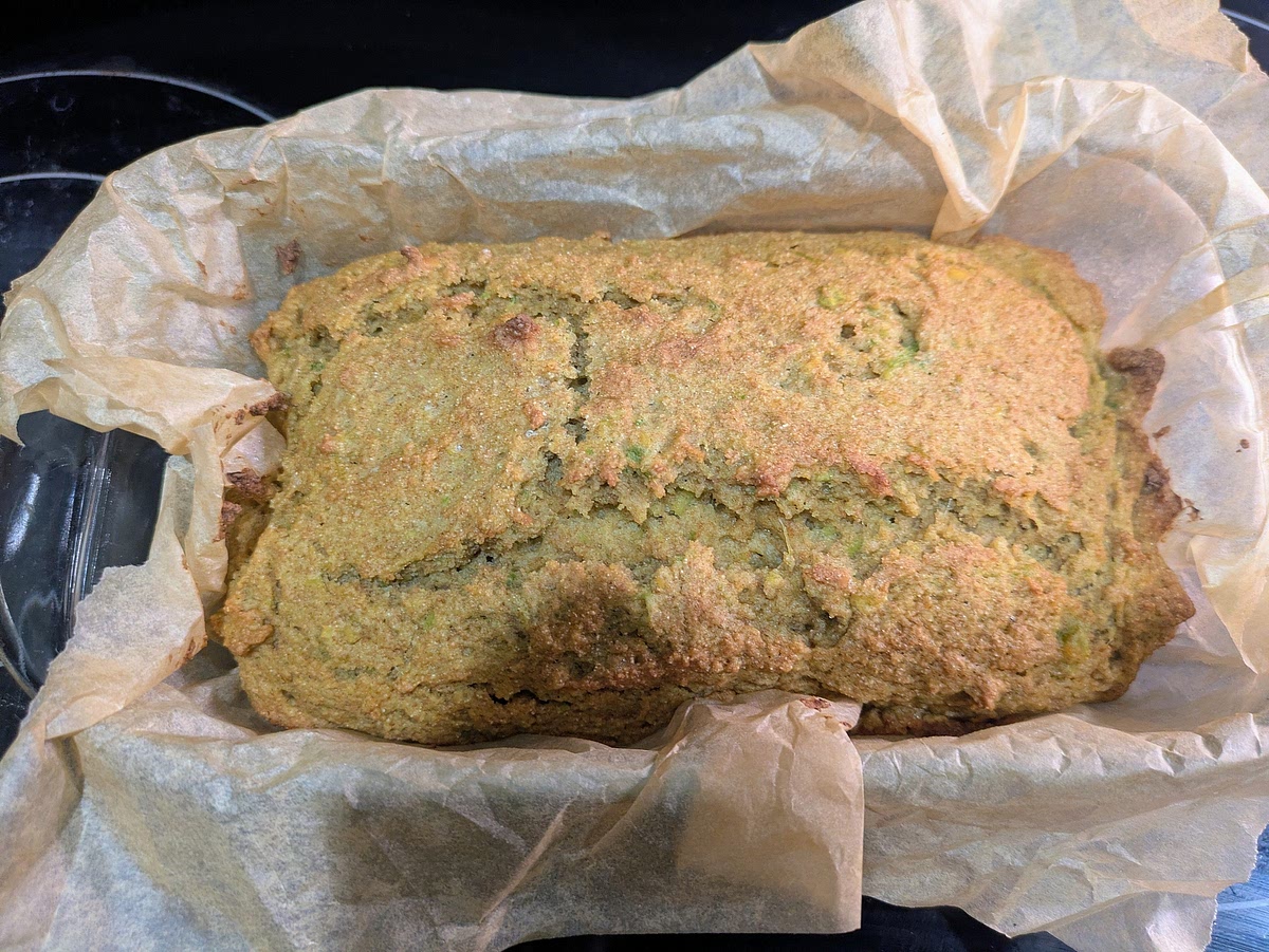 Bake at 350F for about 50 minutes, or until the top is lightly browned, a toothpick to the center comes out clean, and the internal temperature is about 205F.
