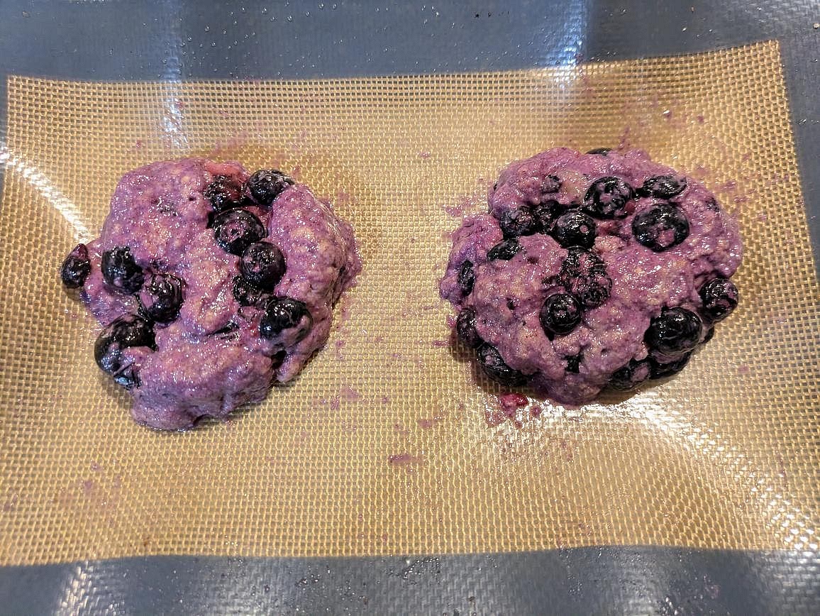 Divide the dough into 4 even pieces, about 132 g each. Shape into round, thick circles on your cookie sheet.