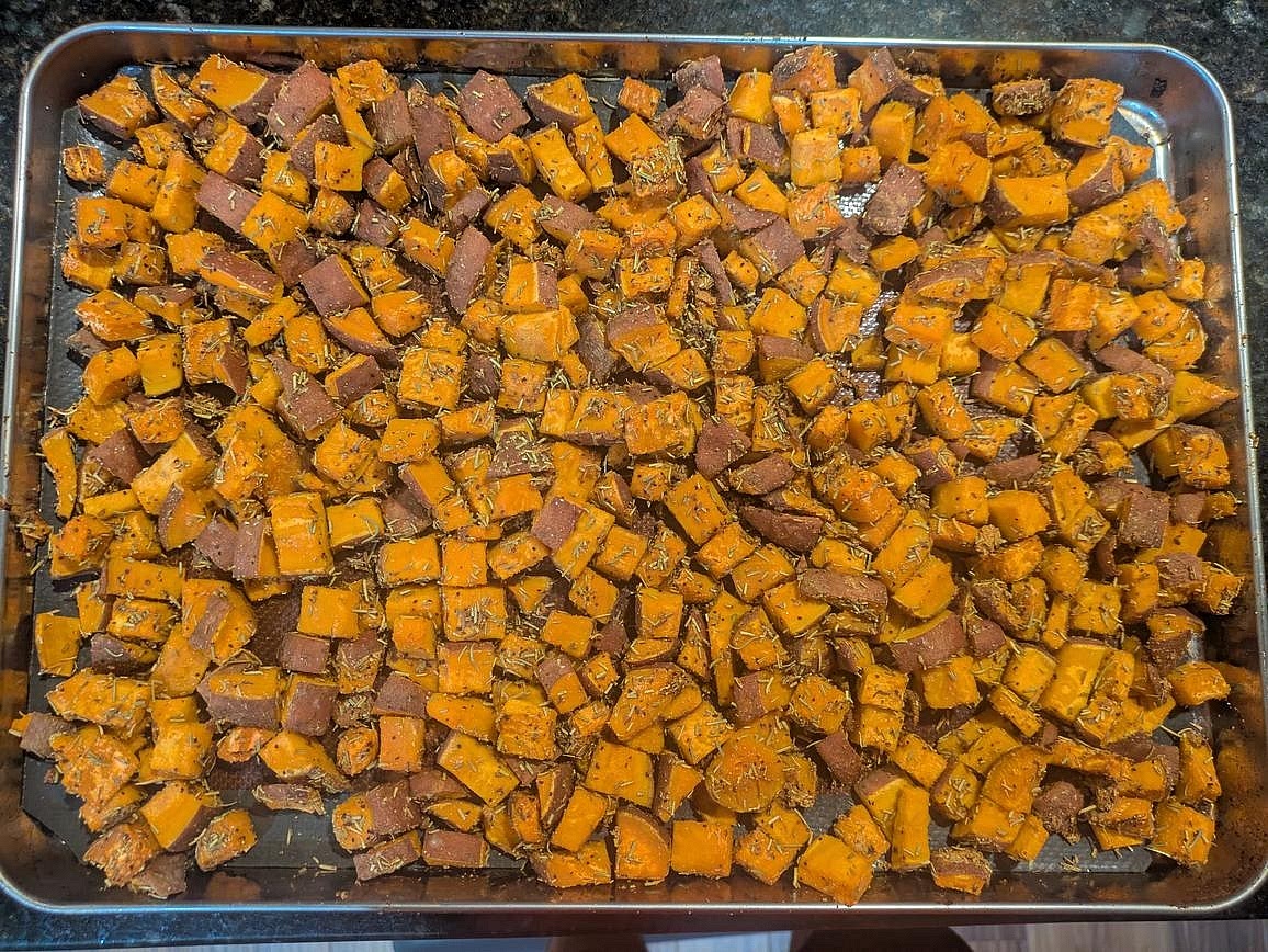 Roast at 400F for about 30 minutes, or until tender and browned.
