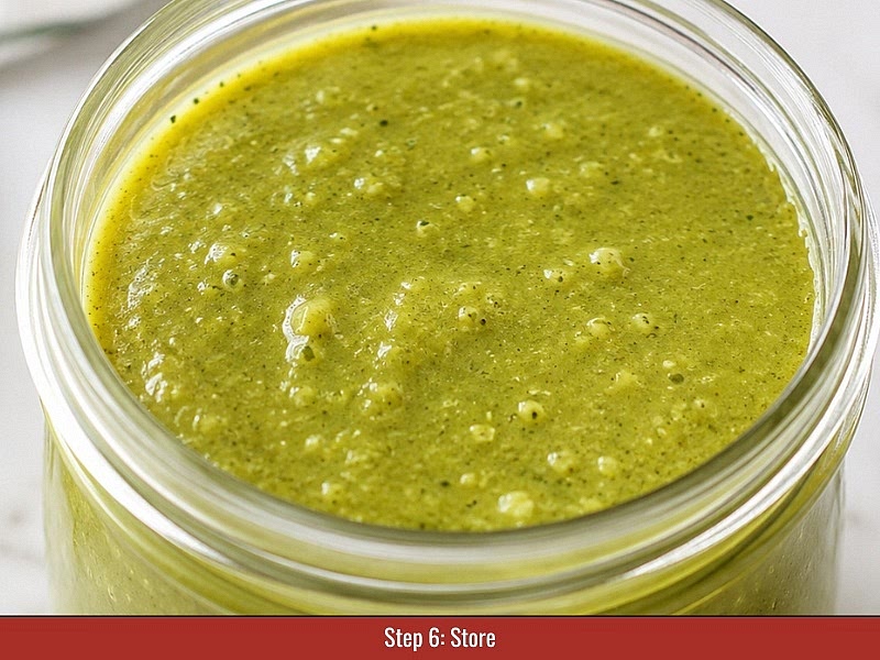 Store the sauce: Transfer the finished sauce into a clean jar, glass bottle, or squeeze bottle. Refrigerate immediately after blending to slow further fermentation.