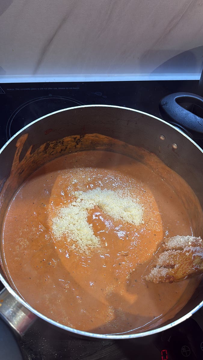 Add the parmesan