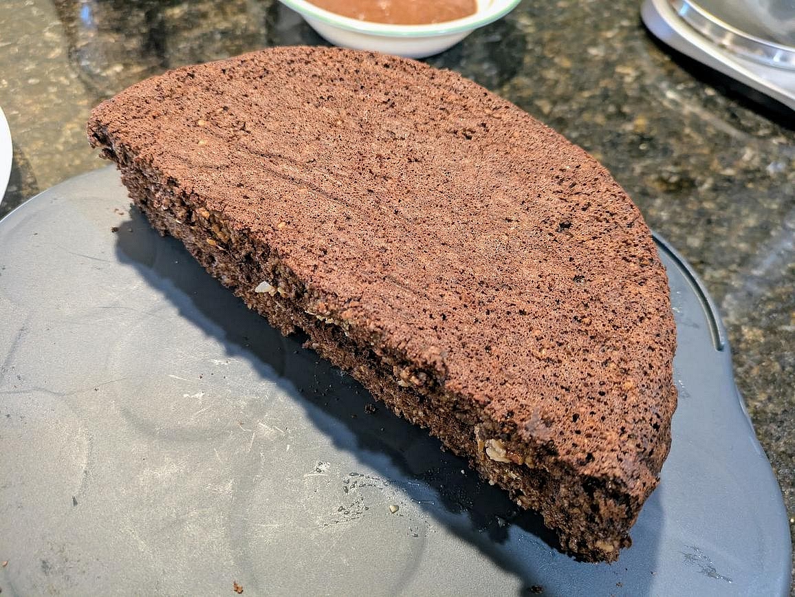 Add the second layer on top, with the "bottom" (flatter side) facing up.