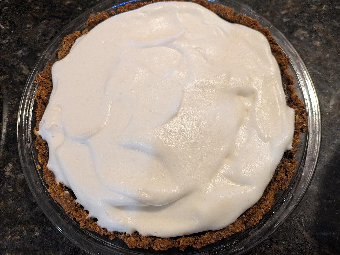 Let the pie chill in the fridge for at least 4 hours before topping with whipped cream.