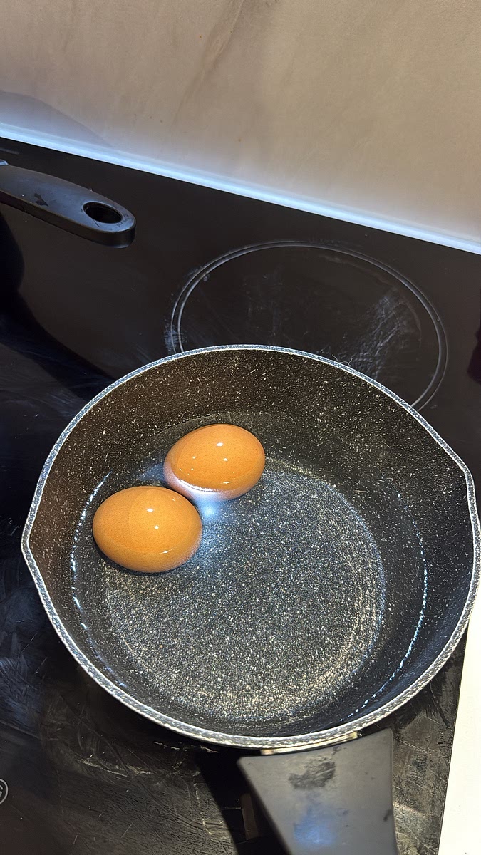 Add the eggs to boiling water and cook for 7–8 minutes for slightly softer centres or around 9–10 minutes for completely set yolks. Transfer immediately to cold water. Once cool enough to handle, peel and cut in half.