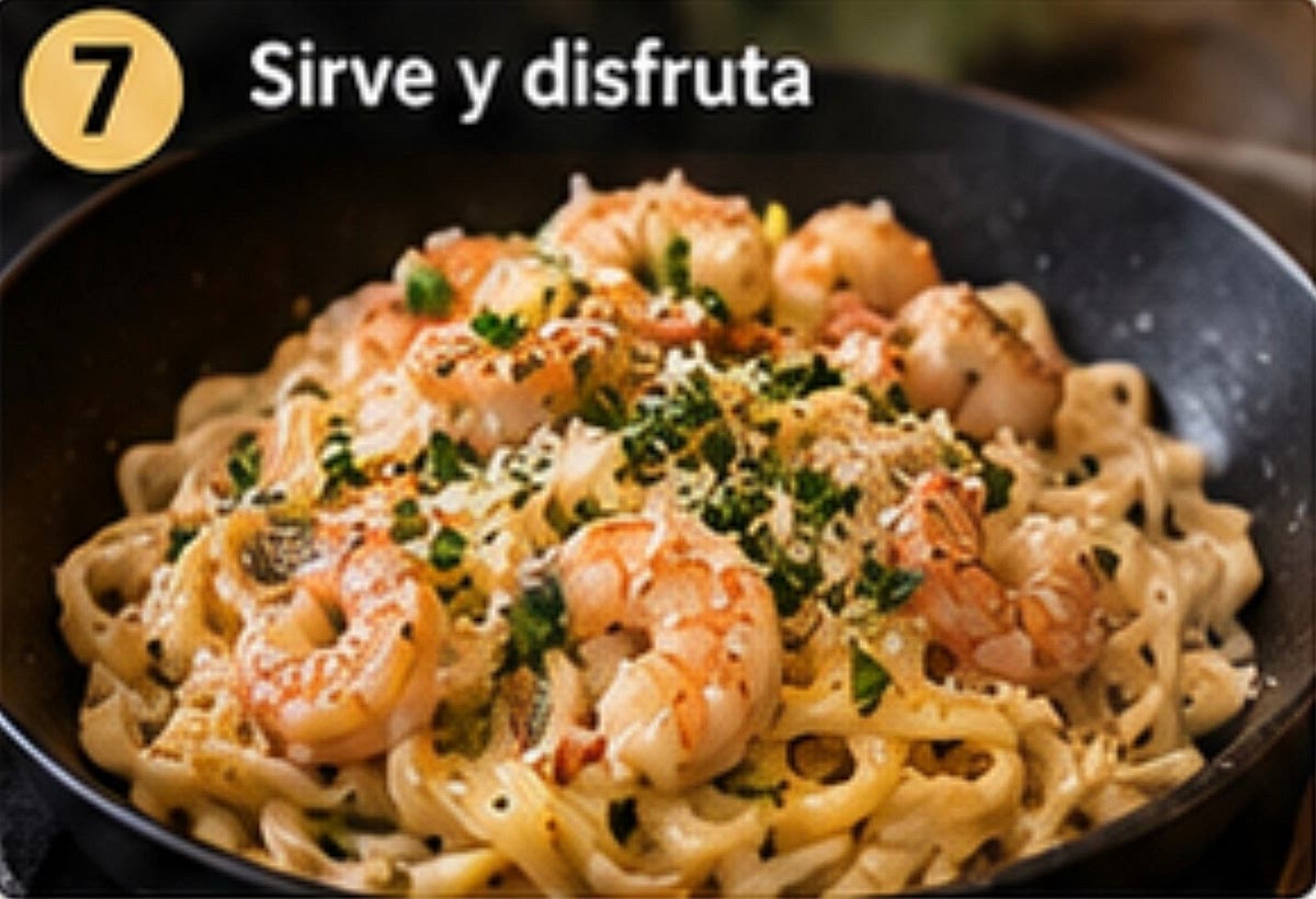 7. Sirve y disfruta. Sirve en platos hondos, agrega un poco mas de parmesano y pimienta negra. Esparce algo de cilantro o cebollin.