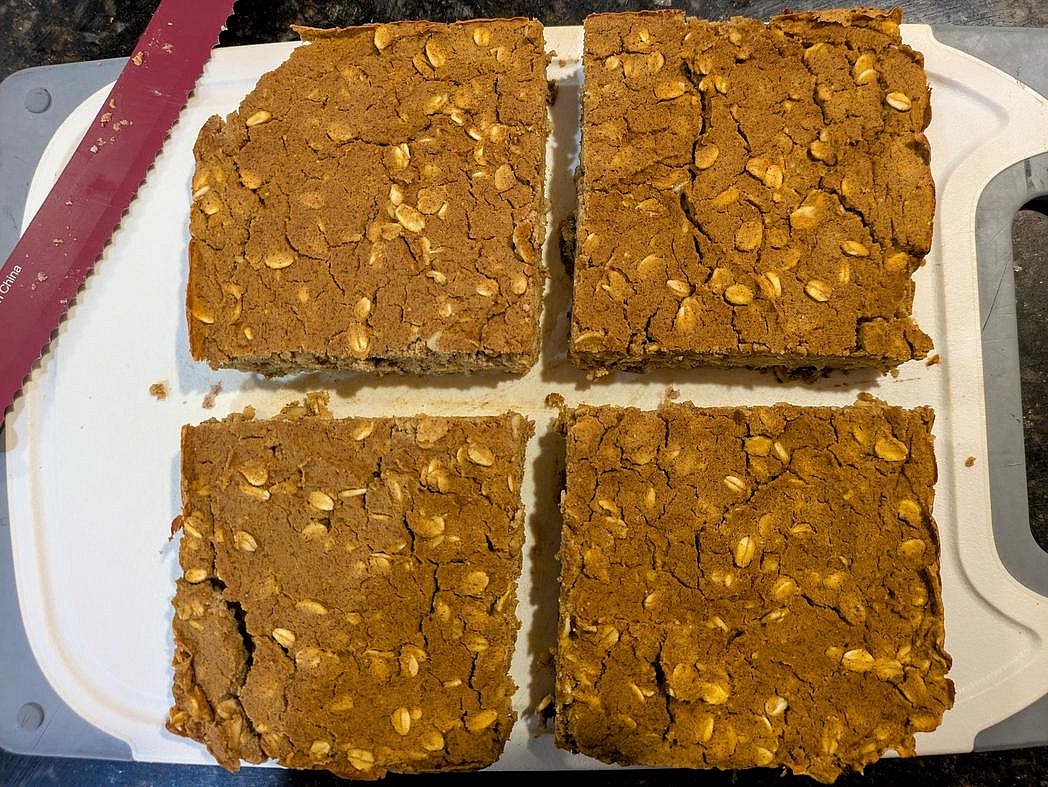 Transfer to a wire rack. Allow it to cool totally before slicing into 4 large squares.