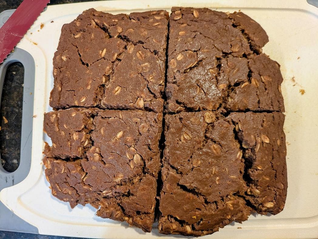 Transfer to a wire rack. Allow it to cool totally before slicing into 4 large squares.