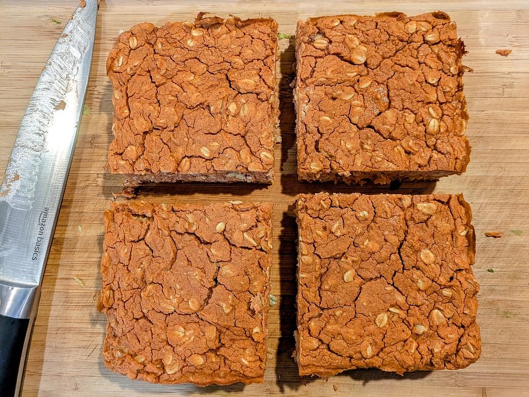 Transfer to a wire rack. Allow it to cool totally before slicing into 4 large squares.