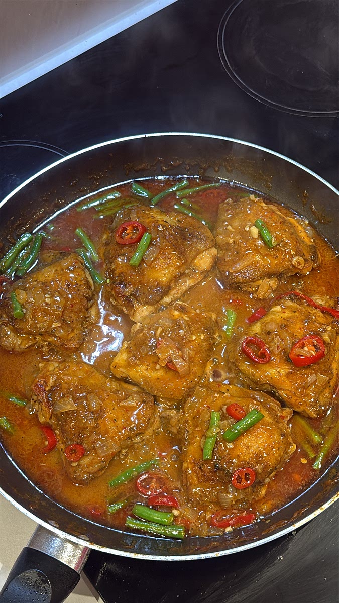 Remove the lid and allow the curry to simmer uncovered for a few minutes if a thicker sauce is desired. Taste and adjust the seasoning as needed.