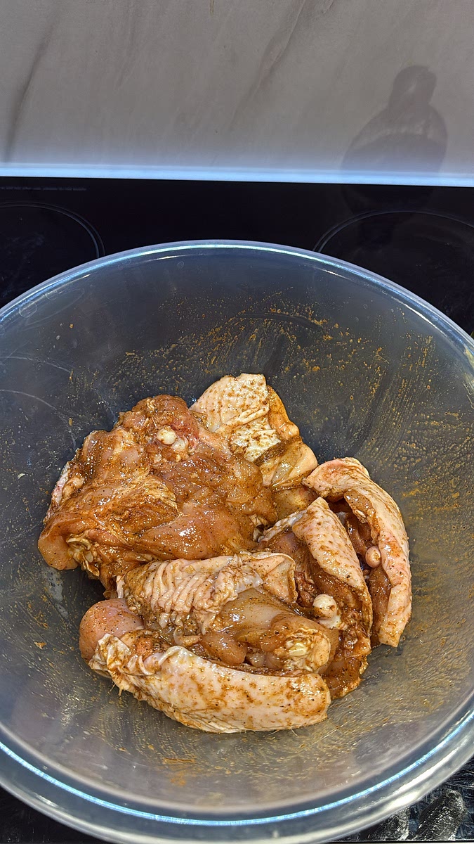 Season with salt, black pepper and paprika, then rub with a little vegetable oil until evenly coated.