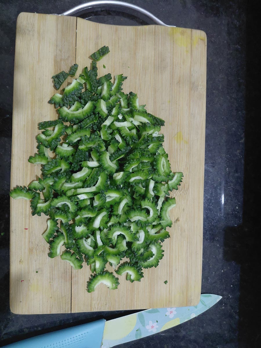 Slice the halves as thinly as possible.