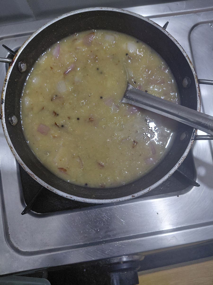 Add the boiled daal.
