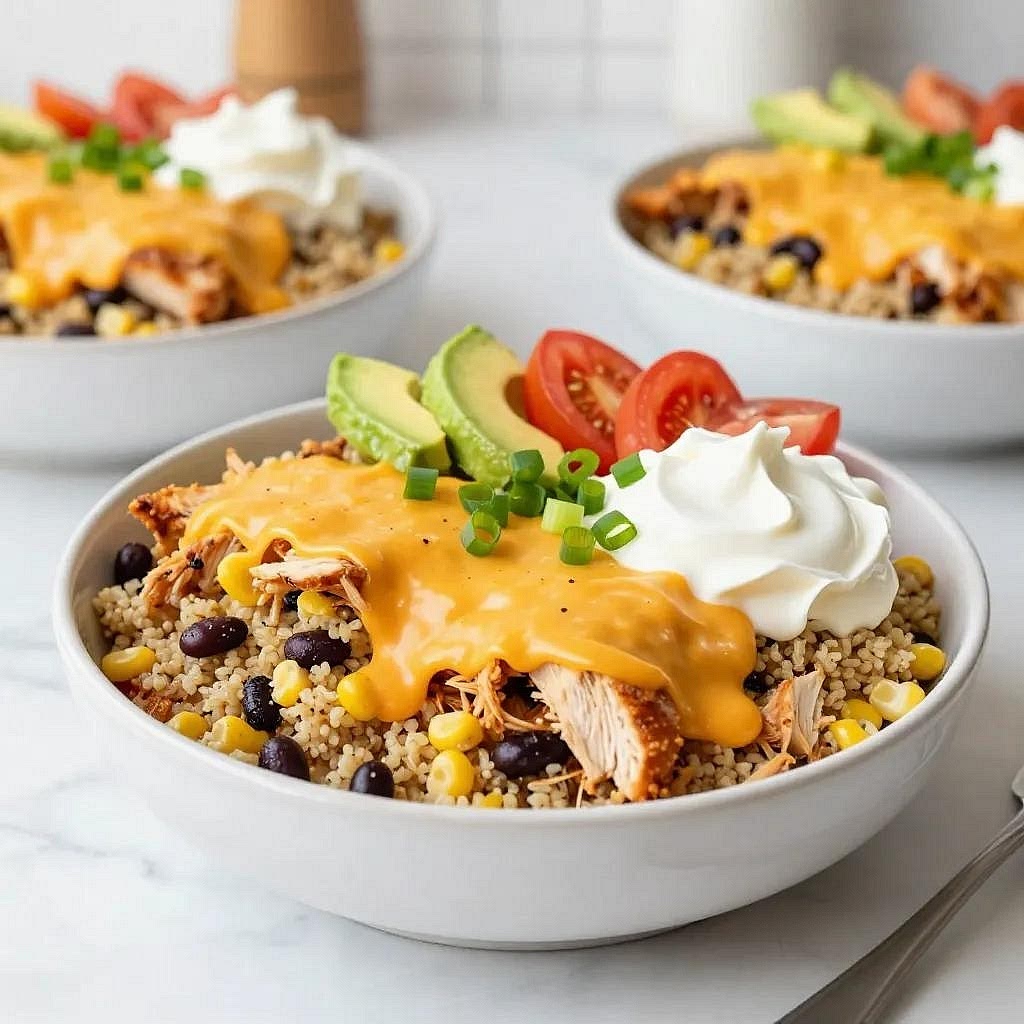 Assemble your dinner Divide the warm Mexican chicken casserole between two bowls or plates. Add a generous portion of the fresh lime salad alongside. Drizzle the casserole with avocado-lime crema and sprinkle with extra coriander. For additional crunch, add a few crushed gluten-free corn tortilla chips on top if desired.