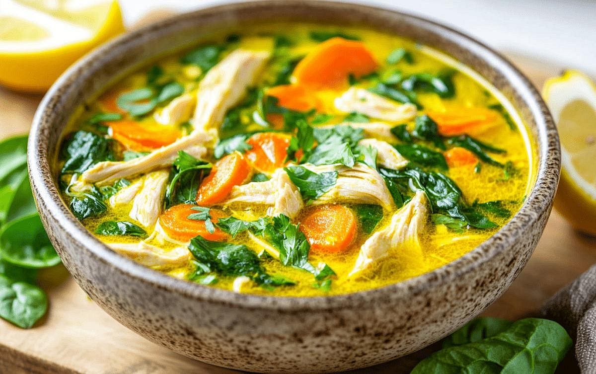Assemble your dinner bowls Divide the cooked brown rice between two deep bowls. Ladle the hot chicken soup over the rice, distributing the chicken, beans and vegetables evenly. Garnish with fresh parsley and freshly ground black pepper. Serve with a lemon wedge if desired.