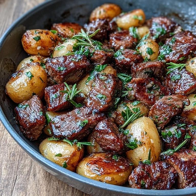 Bring everything together Return the cooked potatoes and vegetables to the pan. Gently toss everything together over low heat until warmed through. Sprinkle with fresh parsley and, if desired, a squeeze of fresh lemon. Serve immediately while the steak remains juicy and the potatoes are still crisp.