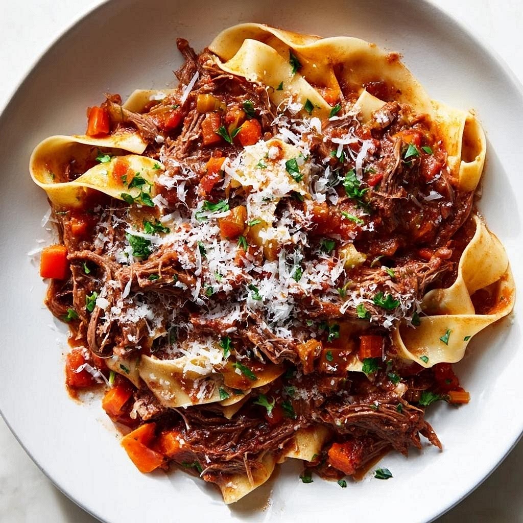 Assemble your balanced dinner Divide the gluten-free pasta and shredded beef ragu between two bowls or plates. Spoon over any remaining tomato sauce, distributing the beef and vegetables evenly. Add a generous portion of lemon-garlic roasted broccoli alongside. Finish with chopped fresh parsley or basil. Sprinkle with a little nutritional yeast if you'd like a slightly savoury, cheese-like finish.