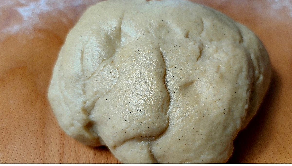 Turn the shaggy dough onto a floured surface and knead until soft, smooth, silky and slighly glossy.
