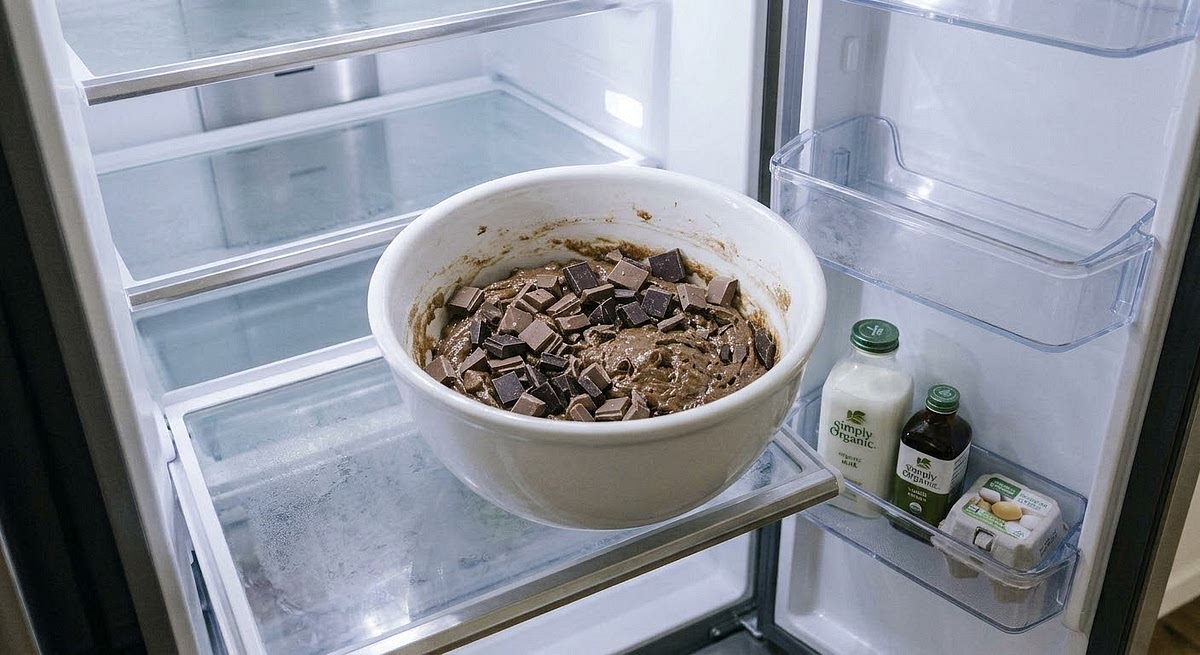 The mixture that is made. It should be left in the refrigerator for at least an hour.If you are in a hurry, making sure to wait at least half an hour will help you to have a good result.