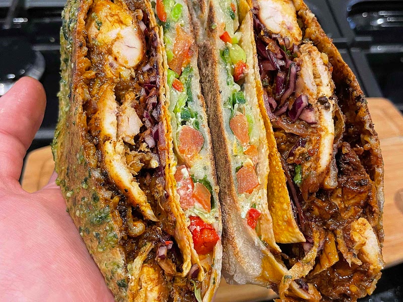 Slow Cooker Chicken Curry Garlic Naan Crunchwrap