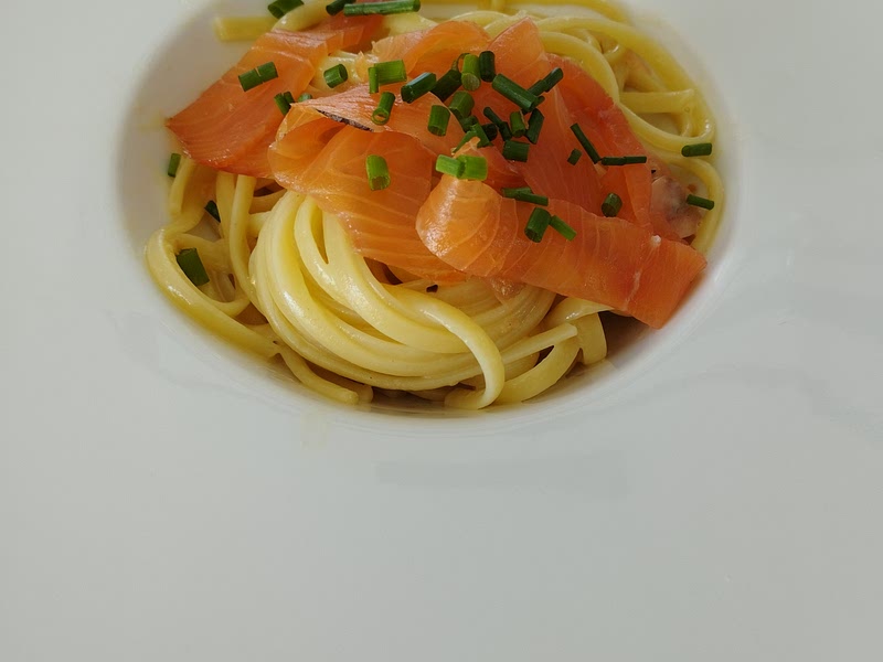 Spaghetti Saumon fumé (inspiration carbonara Zanoni)