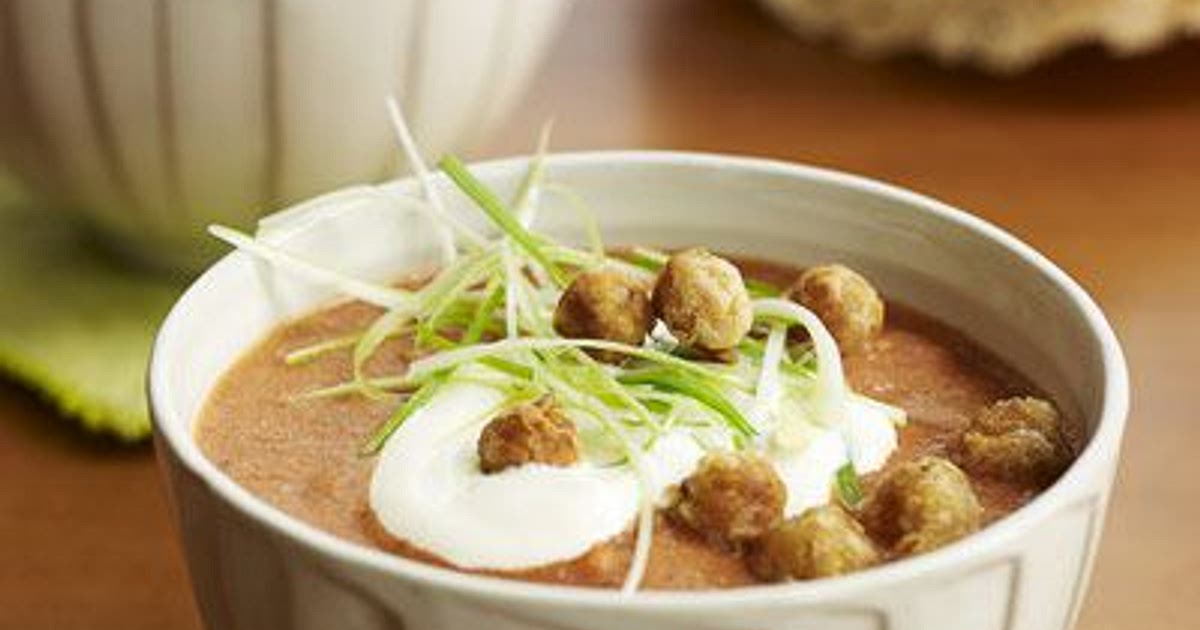 Tomato-Coconut Soup with Spiced Chickpeas Recipe | Samsung Food App