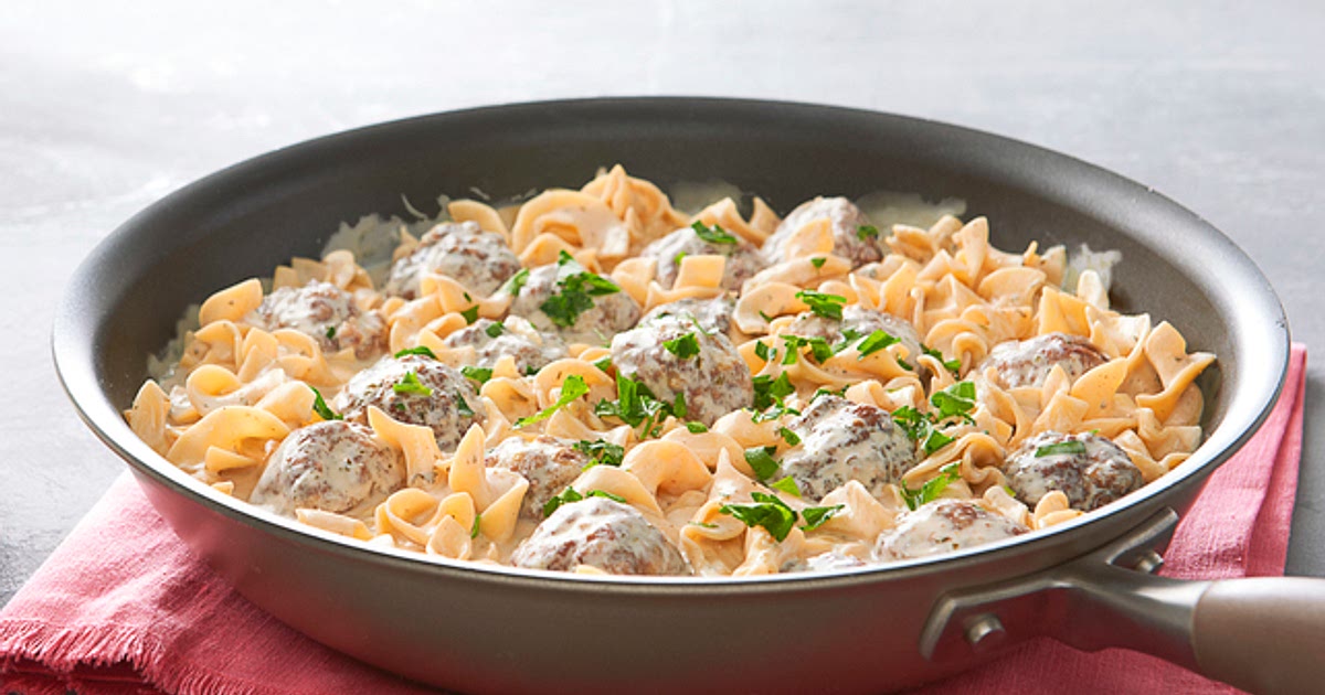 Simple Meatball &amp; Noodle Skillet Recipe | Samsung Food App