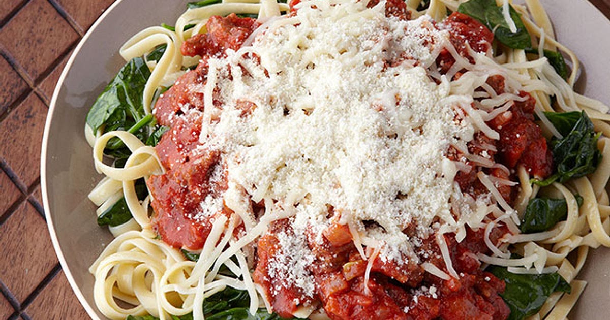 Sausage & Spinach Fettuccine Recipe | Samsung Food App