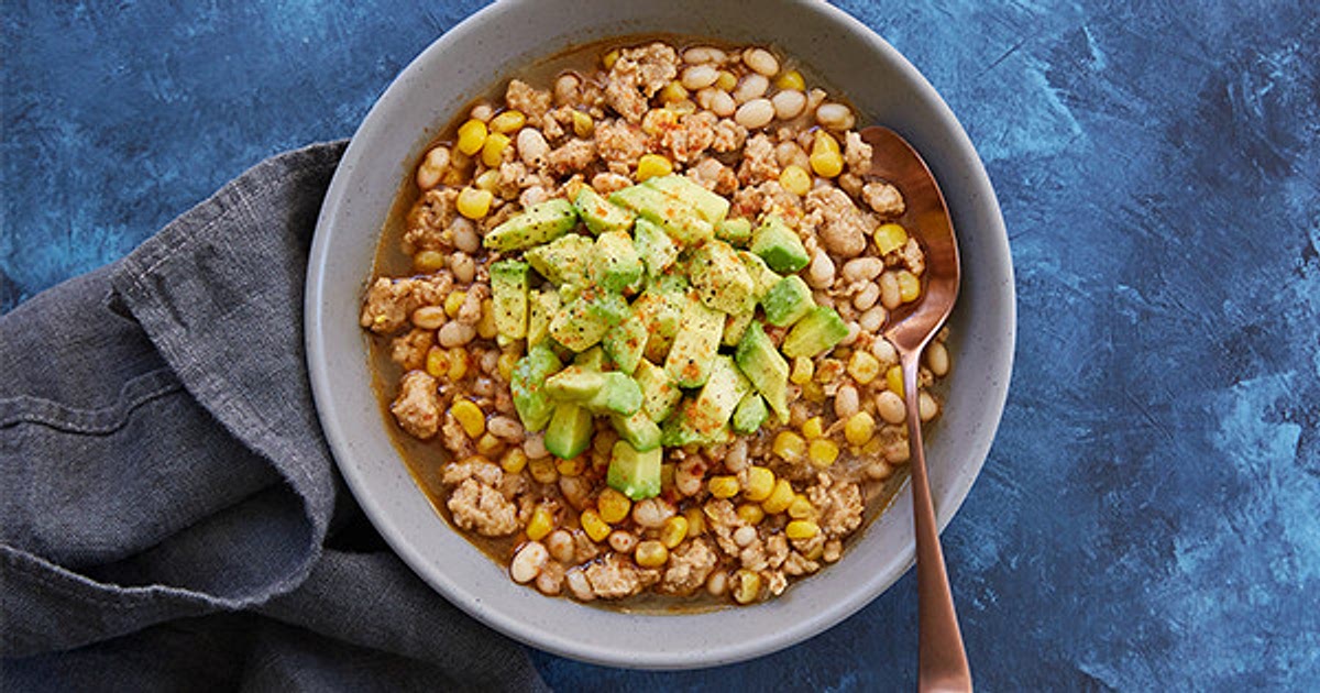White Turkey Chili with Avocado Recipe | Samsung Food App