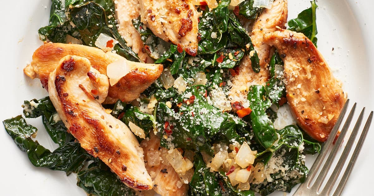 Parmesan Chicken and Kale Sauté Recipe | Samsung Food App