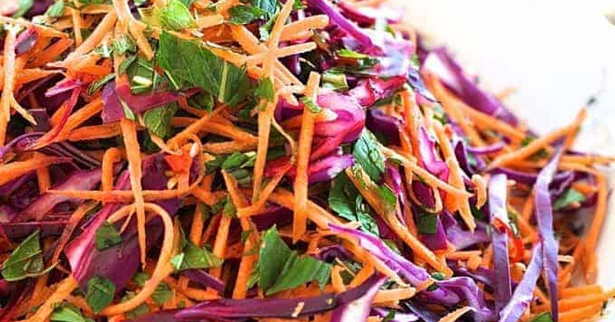 Shredded Red Cabbage, Carrot and Mint Salad Recipe | Samsung Food App