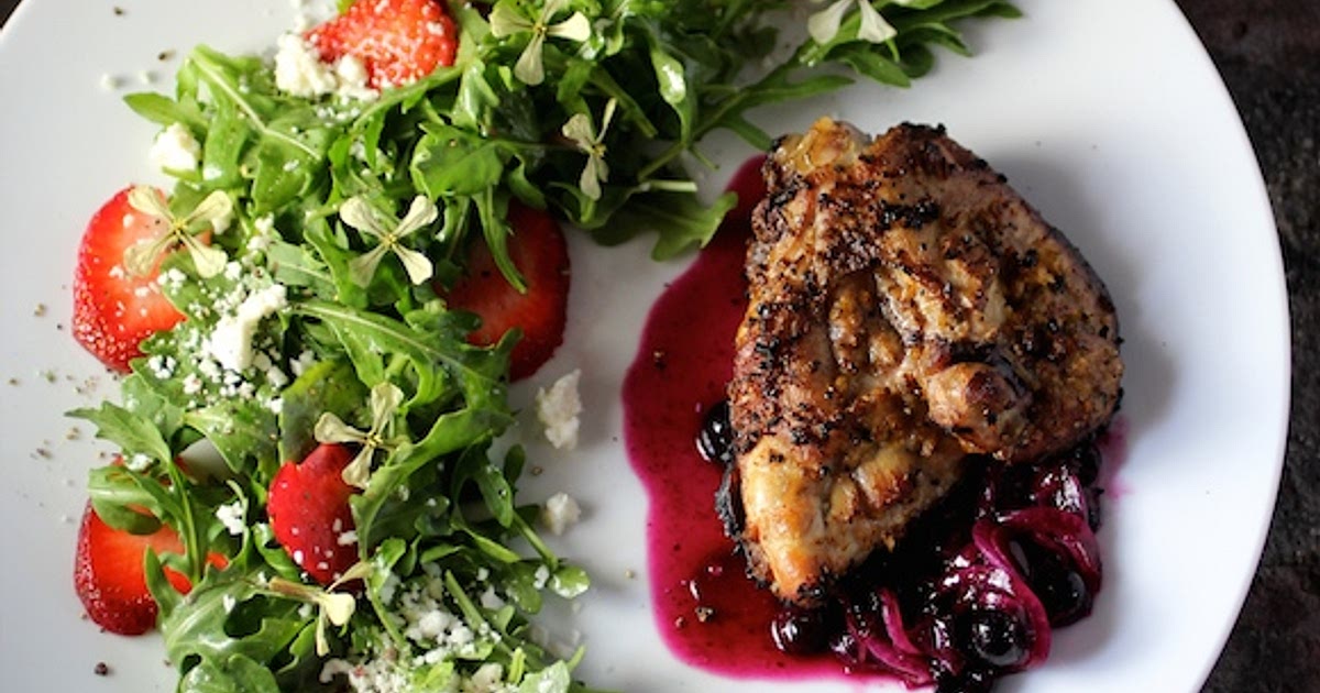 Patriotic Grilled Chicken, Savory Blueberry Compote, Strawberry Arugula Salad - Taste With The Eyes 
