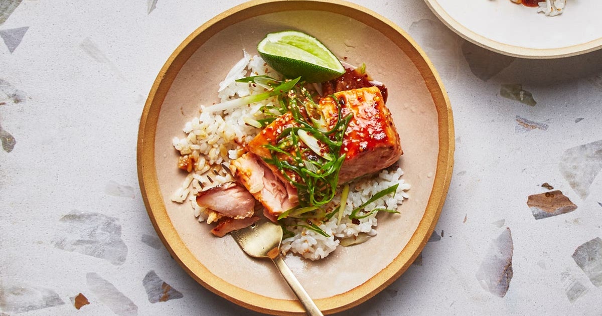 Sushi Rice with Miso-Caramel Glazed Salmon Recipe | Samsung Food App