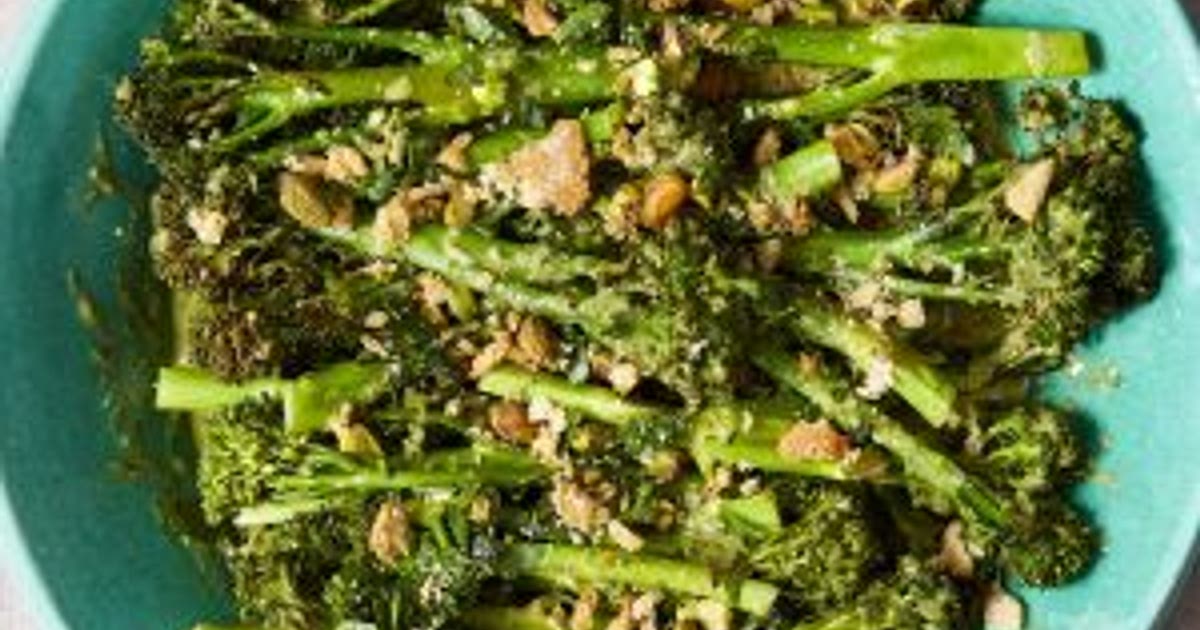 Roasted broccoli with parmesan and pistachios Recipe | Samsung Food App
