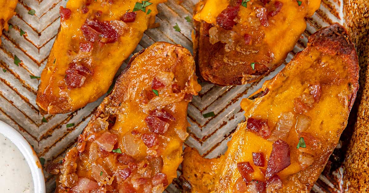 Cheddar Bacon Potato Wedges Recipe | Samsung Food App