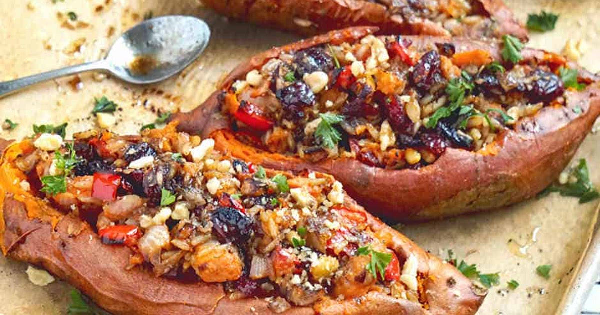 Savory Twice Baked Sweet Potatoes Recipe (Vegan) | Samsung Food App