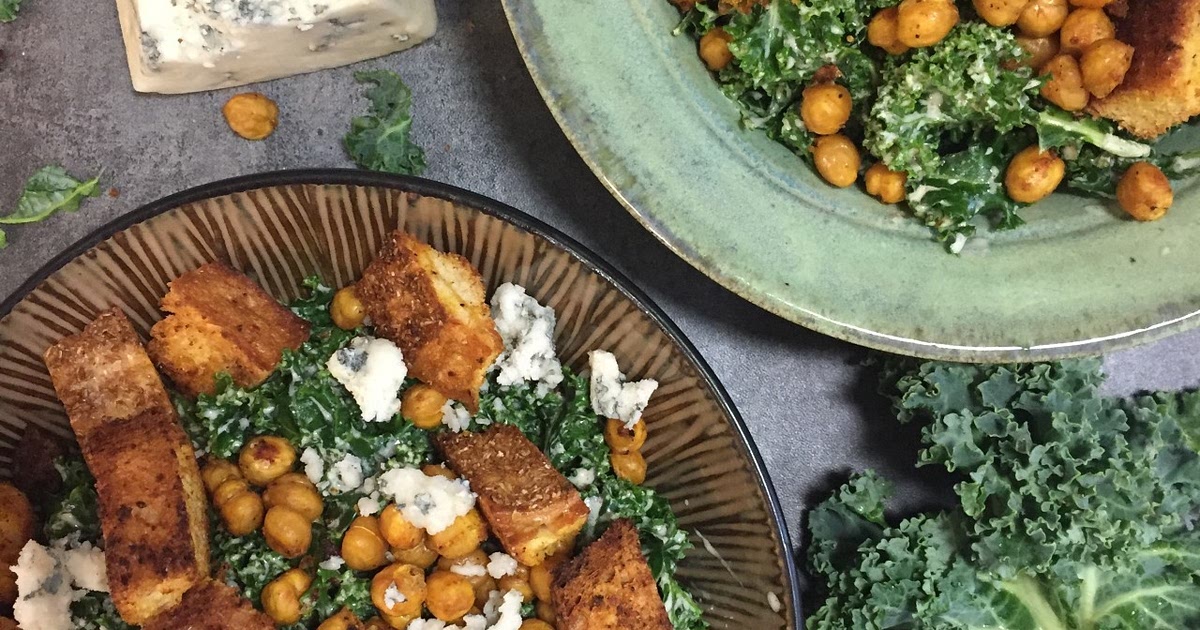 Blue Cheese Chickpea Massaged Kale Salad Recipe | Samsung Food App