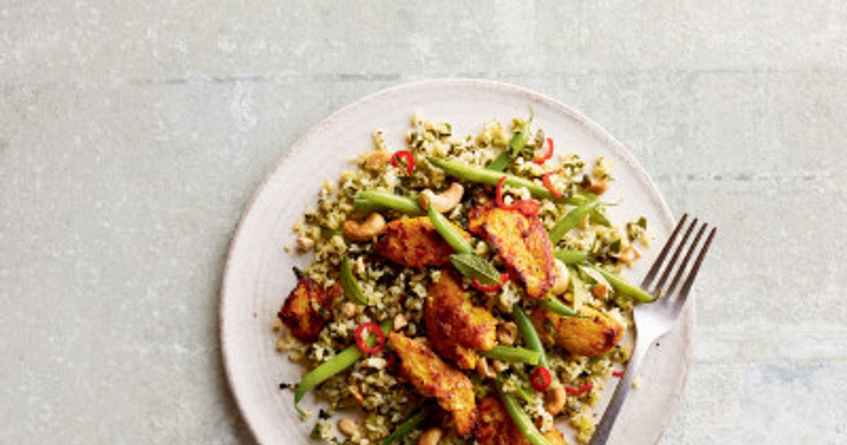 Mango chicken, cashew & coconut rice stir fry Recipe | Samsung Food App